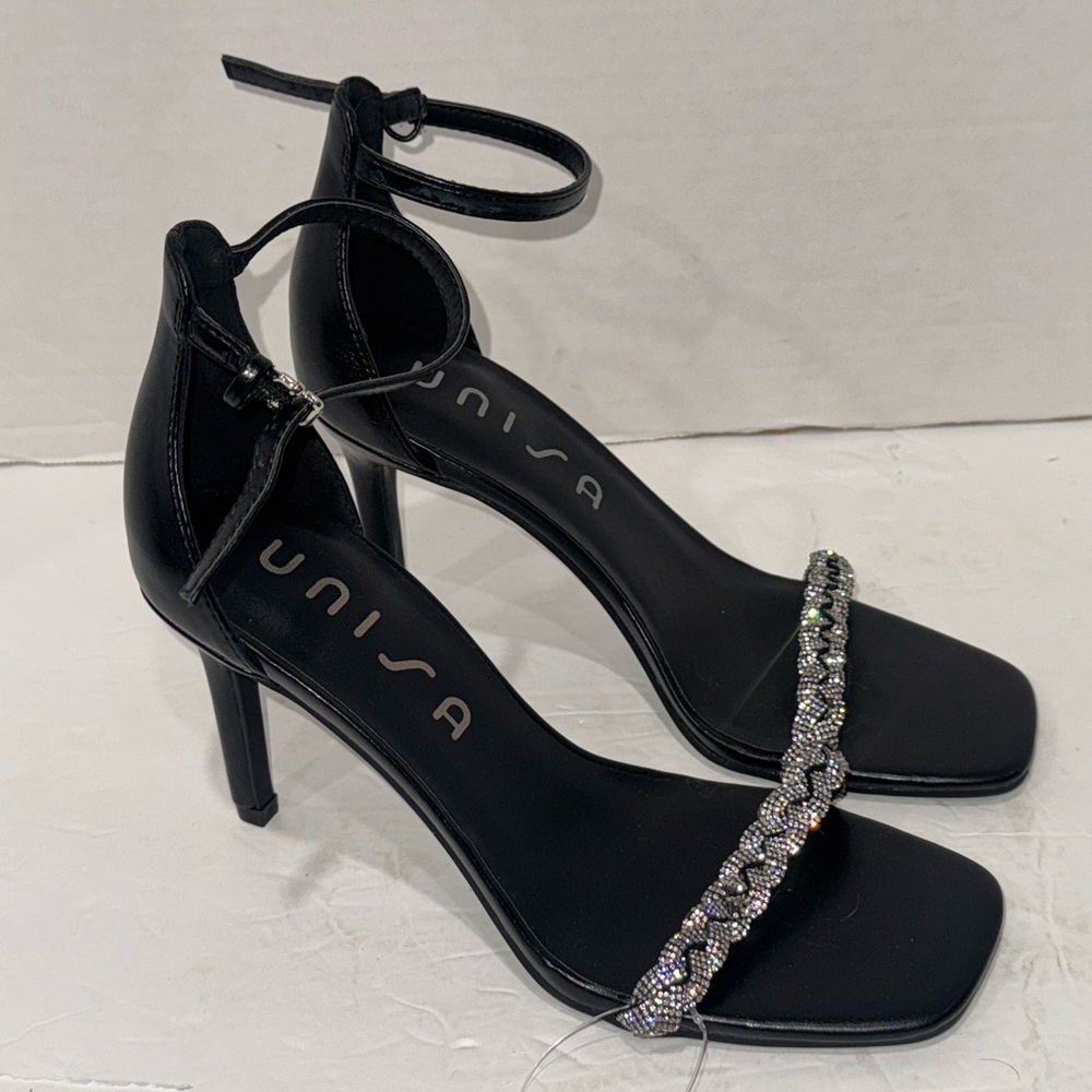 Unisa Black Heels with Glittering Accents